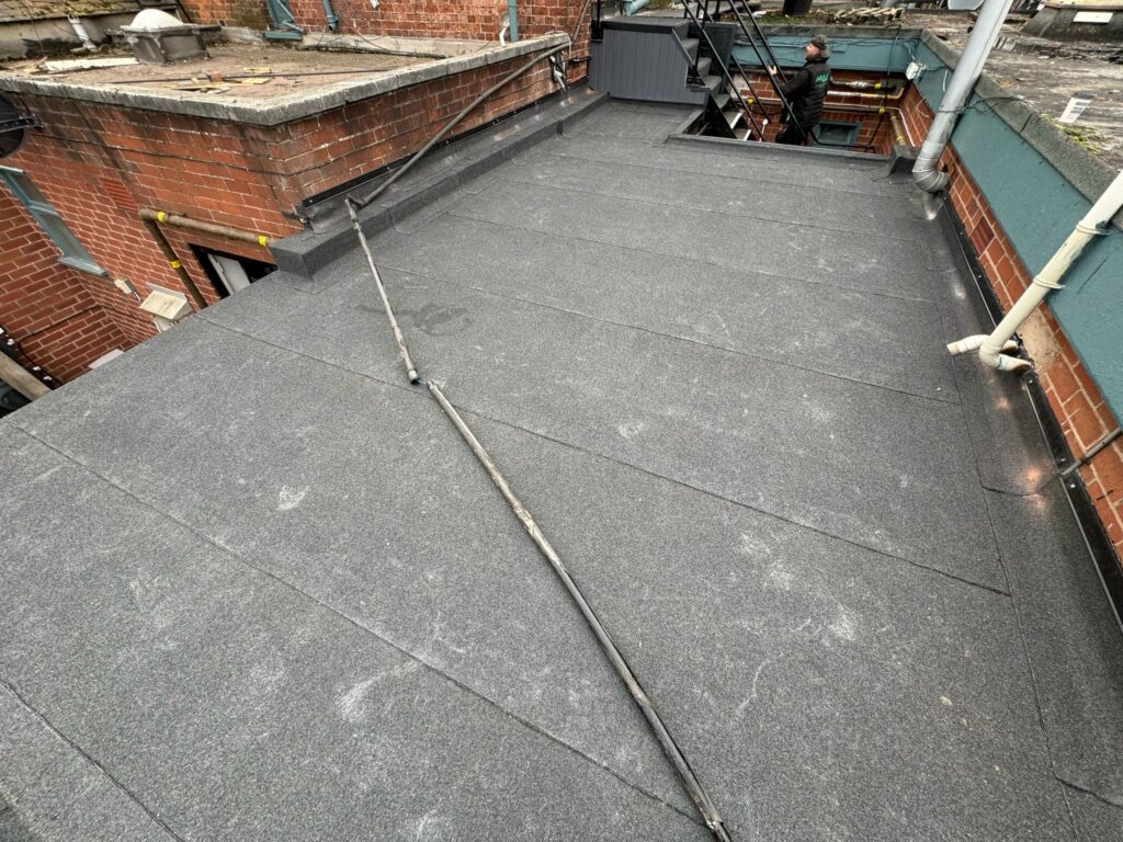 Flat roof on a commercial building